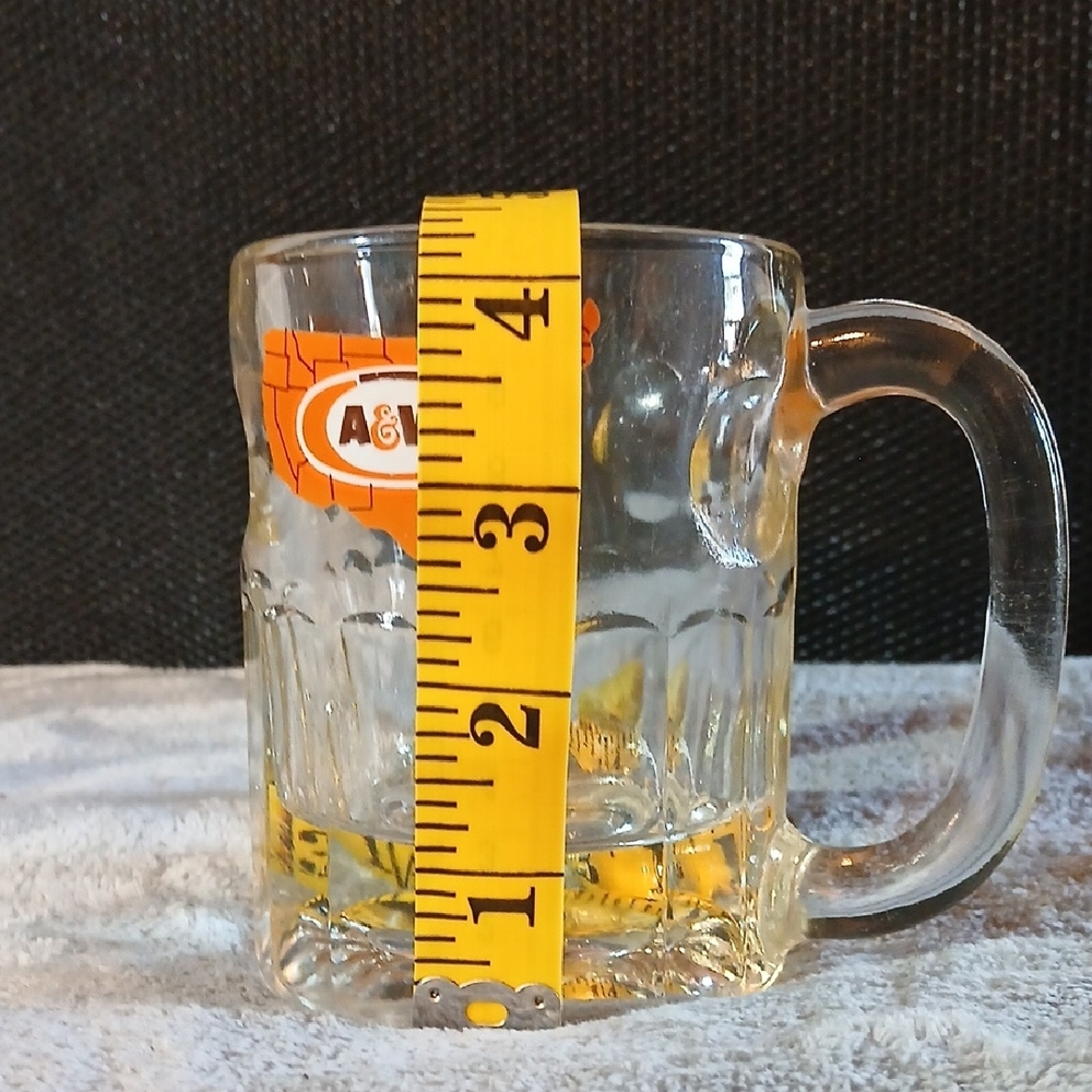 Vintage A & W Root Beer Clear Glass Mugs - Set of 2 - Picture 7 of 8